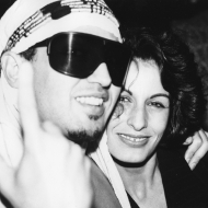 Johnny Dynell and Alba Clemente at the opening of Nell’s, photo by Andy Warhol, 1986